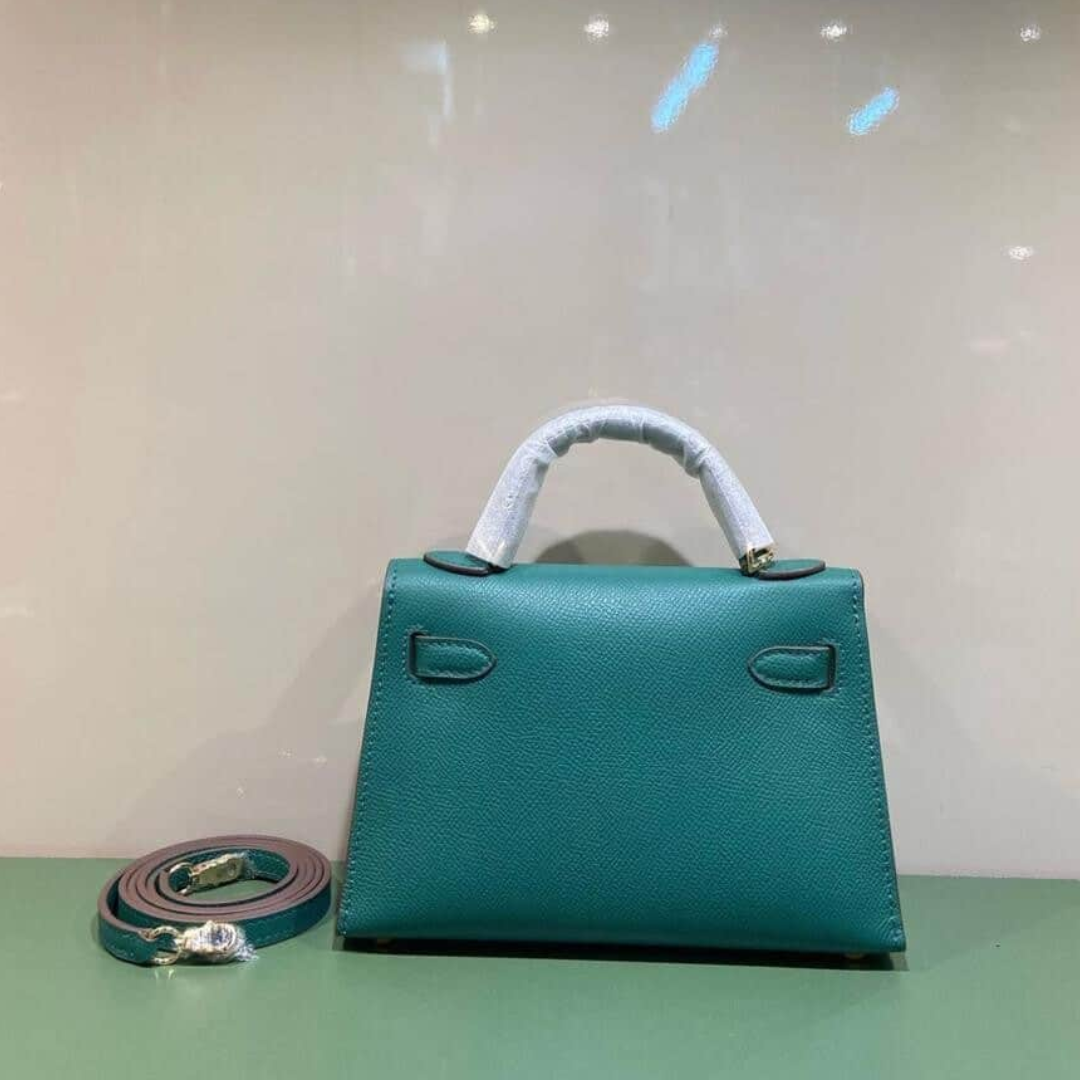 SAC HERMÈS KELLY 20 AVEC FERMOIRS DORÉS VERT