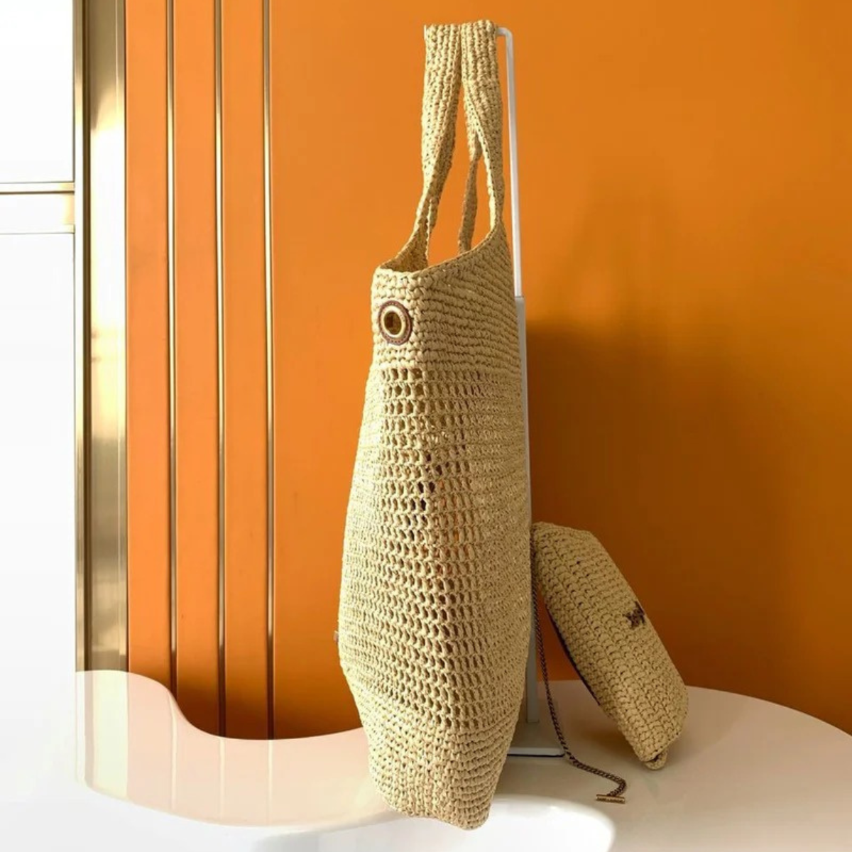 SAC ICARE YVES SAINT LAURENT EN RAPHIA