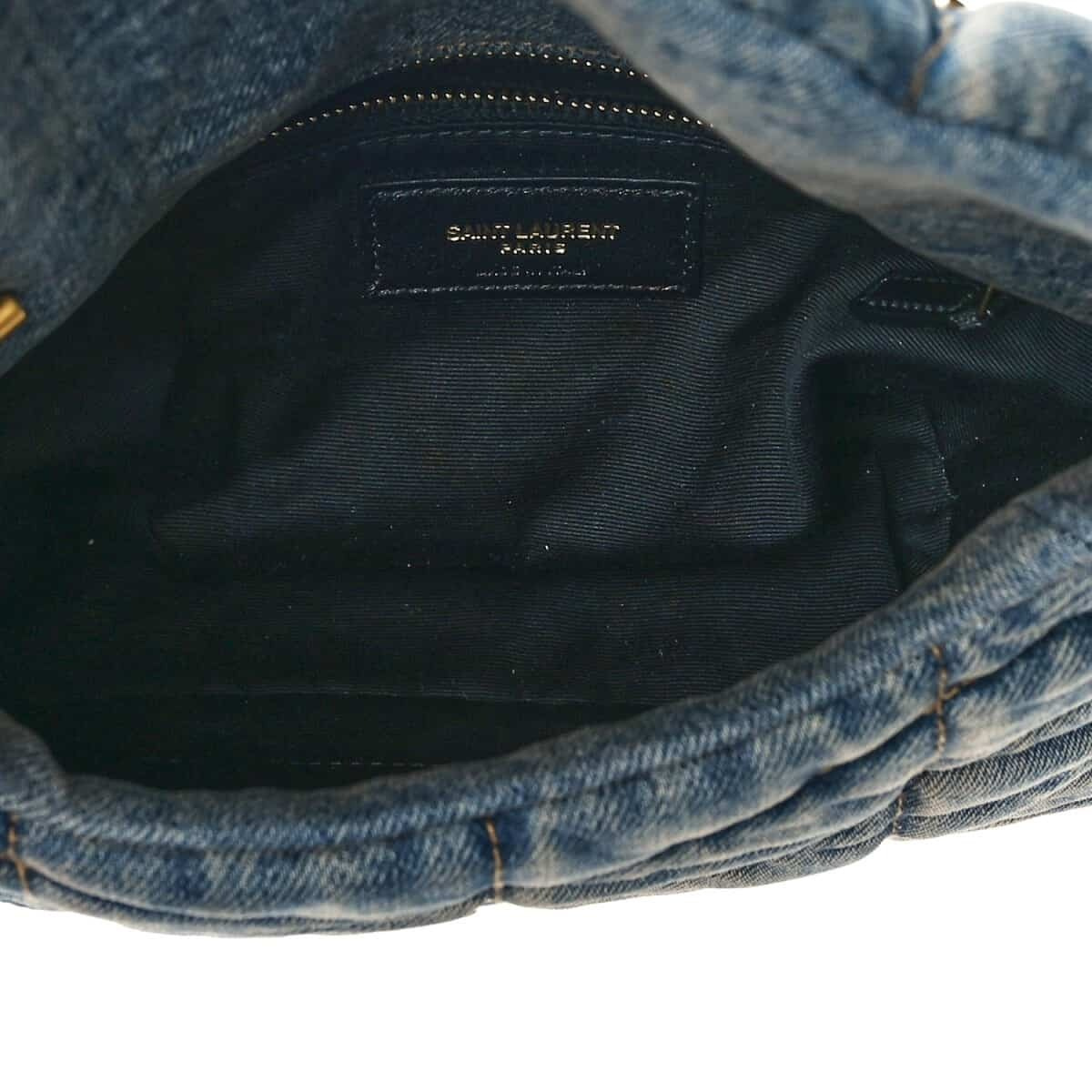 Sac bouffante Loulou en denim matelassé vintage