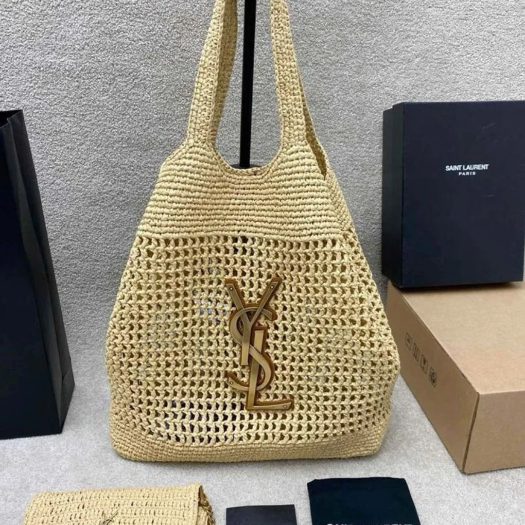 SAC ICARE YVES SAINT LAURENT EN RAPHIA