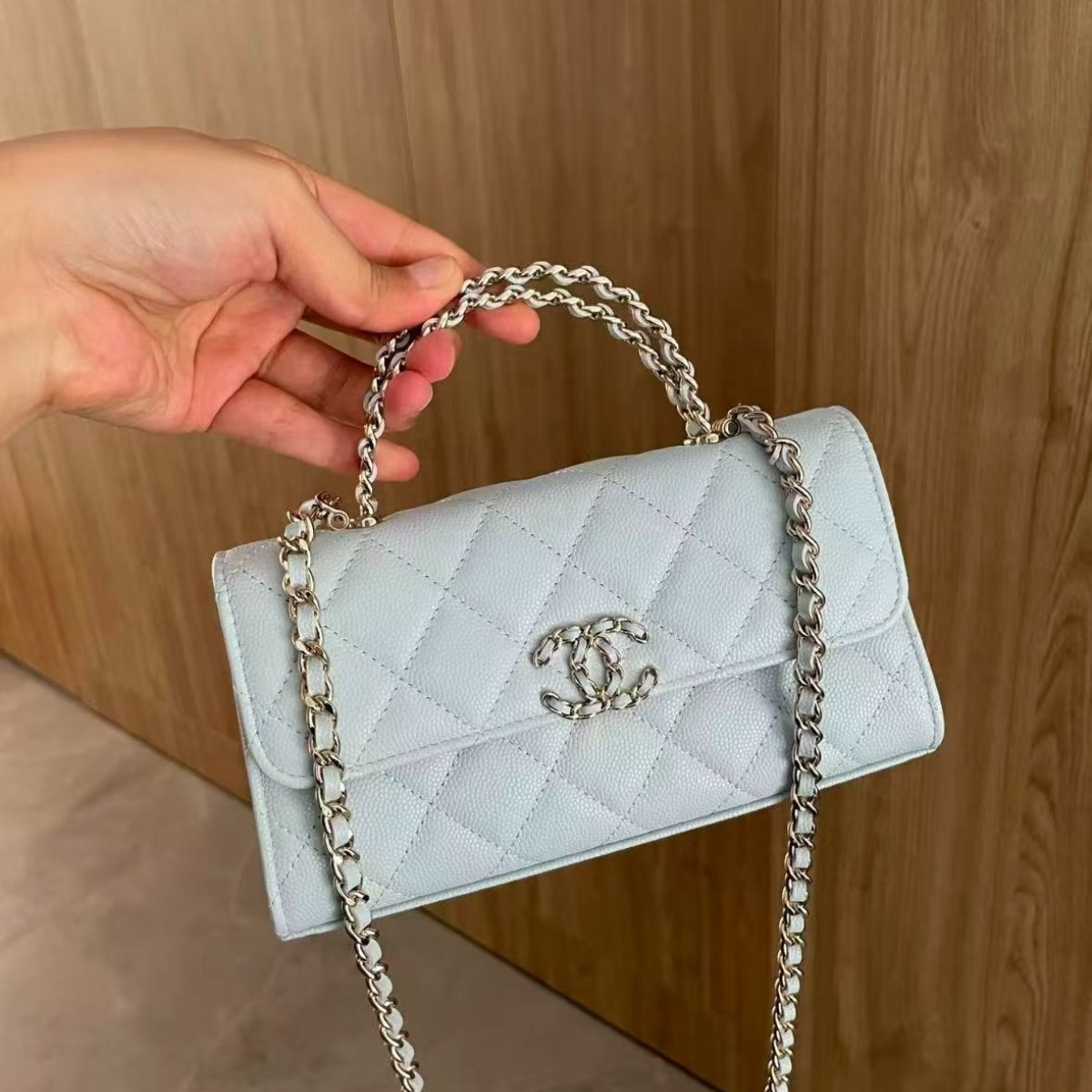 CHANEL CLASSIC FLAP GRIS GLACÉ