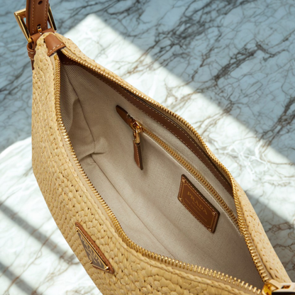 PRADA – SAC AIMÉE EN CROCHET ET CUIR (GRAND)