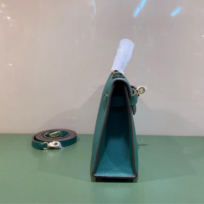 SAC HERMÈS KELLY 20 AVEC FERMOIRS DORÉS VERT