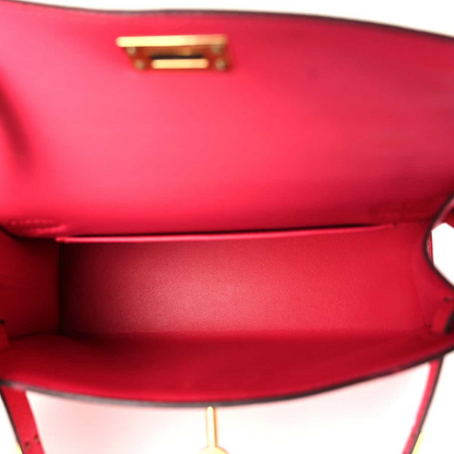 SAC HERMÈS KELLY 20 ROSE AVEC FERMOIRS DORÉS