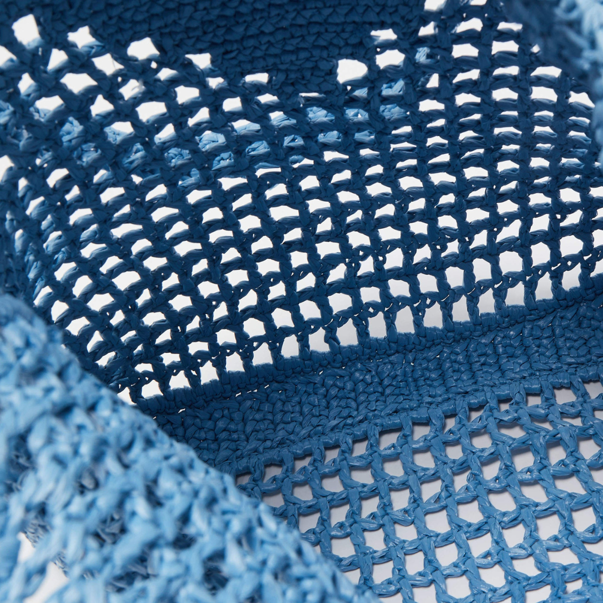 Sac cabas Prada en raphia avec logo tissé – bleu