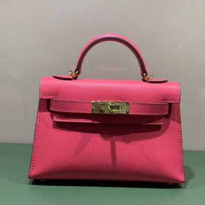 SAC HERMÈS KELLY 20 ROSE AVEC FERMOIRS DORÉS