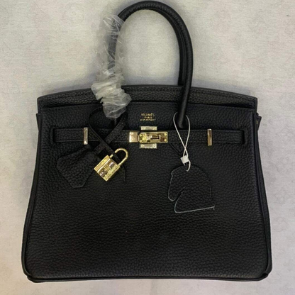 Sac Hermès Birkin 25 avec finitions dorées, coloris noir