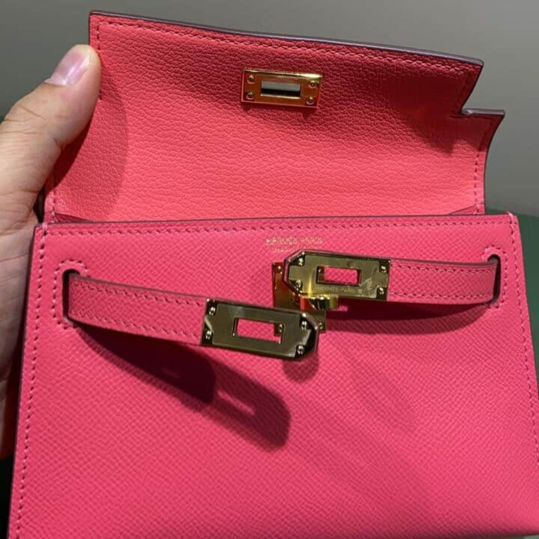 SAC HERMÈS KELLY 20 ROSE AVEC FERMOIRS DORÉS