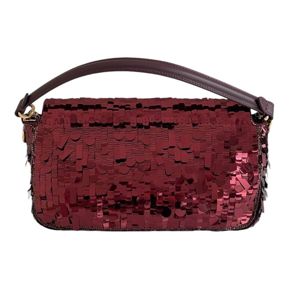 SAC BAGUETTE FENDI À PAILLETTES ROUGES