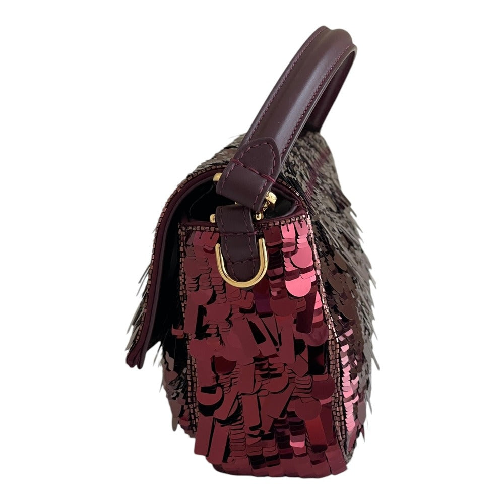 SAC BAGUETTE FENDI À PAILLETTES ROUGES