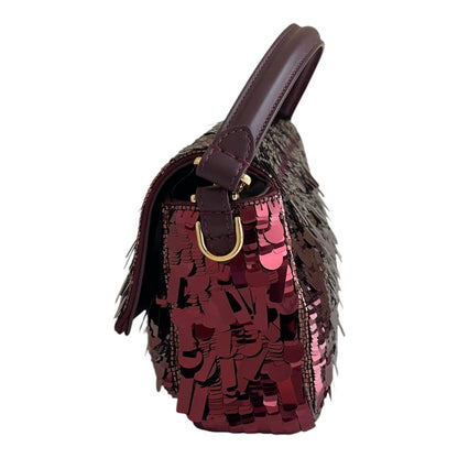 SAC BAGUETTE FENDI À PAILLETTES ROUGES